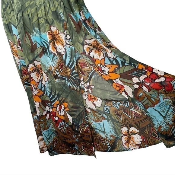 I JEANS BY BUFFALO Skirt Size 12 Multicolor Military Jungle Floral Print Maxi - Picture 5 of 8